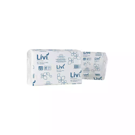 Picture of LIVI ESSENTIALS 1402 SLIMFOLD HAND TOWEL 1-PLY 200 SHEET 230 X 240MM CARTON 20