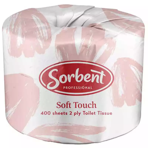 Picture of SORBENT PROFESSIONAL SOFT TOUCH TOILET TISSUE 2 PLY 400 SHEETS CARTON 48