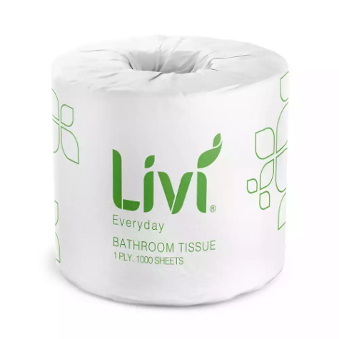 Picture of LIVI BASICS TOILET TISSUE 1-PLY 1000 SHEET CARTON 48