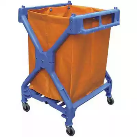 Picture of CLEANLINK SCISSOR TROLLEY WITH BAG YELLOW/BLUE