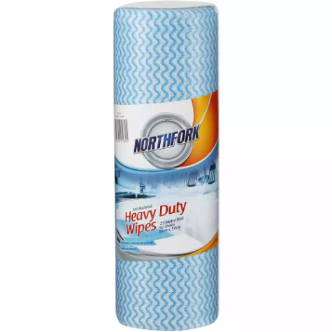 Picture of NORTHFORK HEAVY DUTY ANTIBACTERIAL PERFORATED WIPES BLUE PACK 50 SHEETS