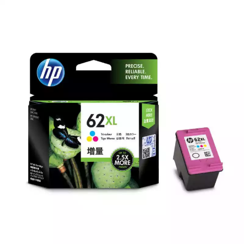 Picture of HP C2P07AA 62XL INK CARTRIDGE HIGH YIELD TRI COLOUR PACK CYAN/MAGENTA/YELLOW