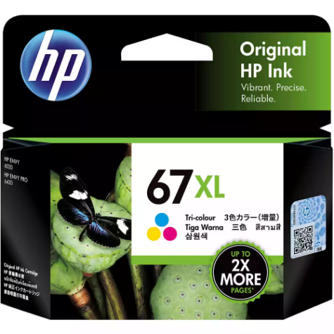 Picture of HP 3YM58AA 67XL INK CARTRIDGE HIGH YIELD CYAN/MAGENTA/YELLOW