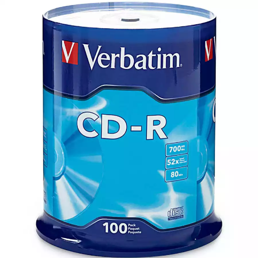 Picture of VERBATIM CD-R 700MB 52X SPINDLE SILVER PACK 100