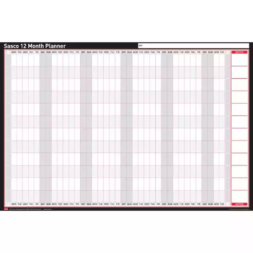 Picture of SASCO UNDATED 12 MONTH PLANNER 910 X 605MM