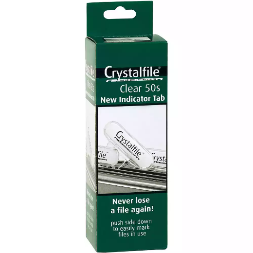 Picture of CRYSTALFILE INDICATOR TABS CLEAR BOX 50