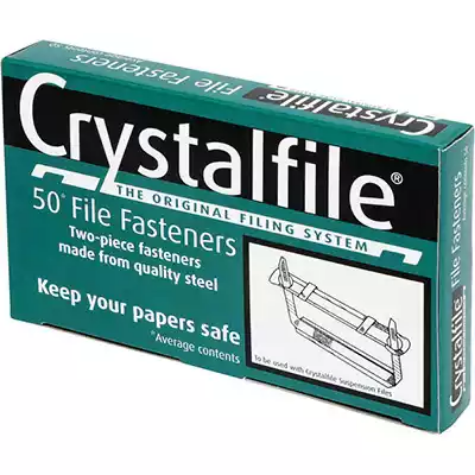 Picture of CRYSTALFILE FILE FASTENERS SILVER BOX 50