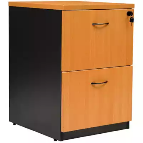 Picture of OXLEY FILING CABINET 2 DRAWER 476 X 550 X 715MM BEECH/IRONSTONE