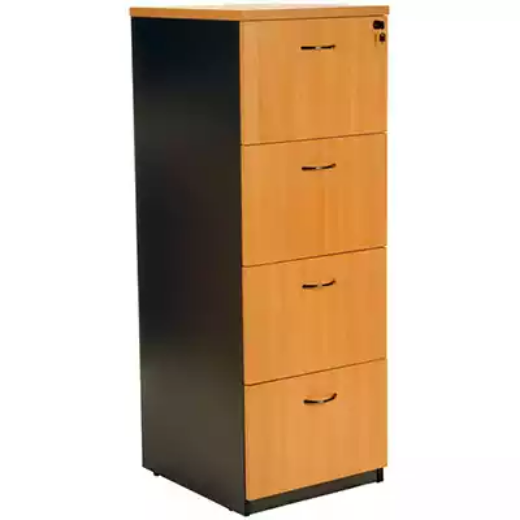 Picture of OXLEY FILING CABINET 4 DRAWER 476 X 550 X 1339MM BEECH/IRONSTONE