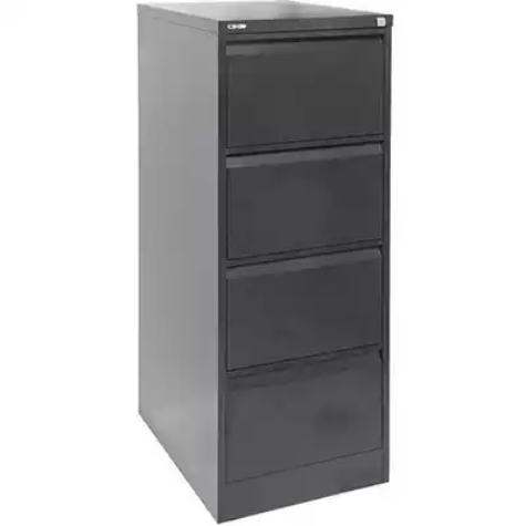 Picture of GO STEEL FILING CABINET 4 DRAWERS 460 X 620 X 1321MM BLACK RIPPLE