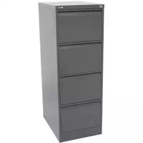 Picture of GO STEEL FILING CABINET 4 DRAWERS 460 X 620 X 1321MM GRAPHITE RIPPLE