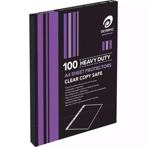 Picture of OLYMPIC SHEET PROTECTOR A4 HEAVY DUTY BOX 100