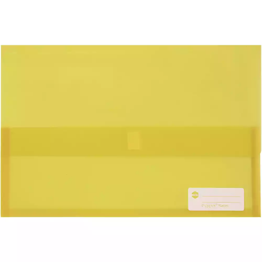 Picture of MARBIG POLYPICK DOCUMENT WALLET FOOLSCAP TRANSLUCENT YELLOW