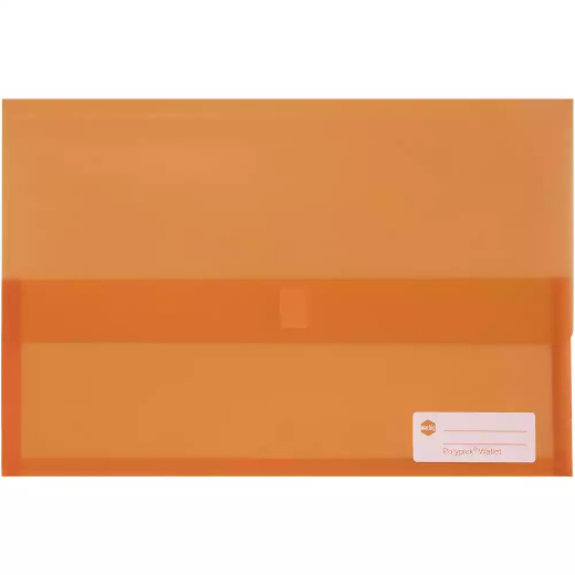 Picture of MARBIG POLYPICK DOCUMENT WALLET FOOLSCAP TRANSLUCENT ORANGE