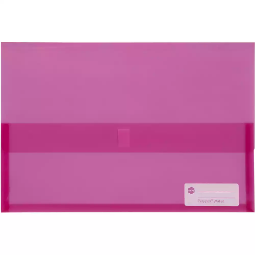 Picture of MARBIG POLYPICK DOCUMENT WALLET FOOLSCAP TRANSLUCENT PINK