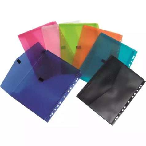 Picture of POP POLYWALLY BINDER WALLET HOOK AND LOOP CLOSURE 30MM GUSSET A4 ASSORTED PACK 12