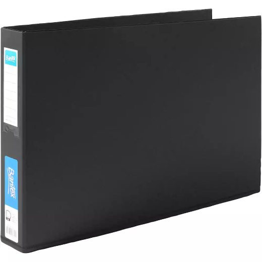 Picture of BANTEX RING BINDER PP LANDSCAPE 4D 38MM A3 BLACK