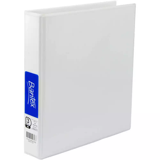 Picture of BANTEX INSERT RING BINDER 3D 25MM A5 WHITE