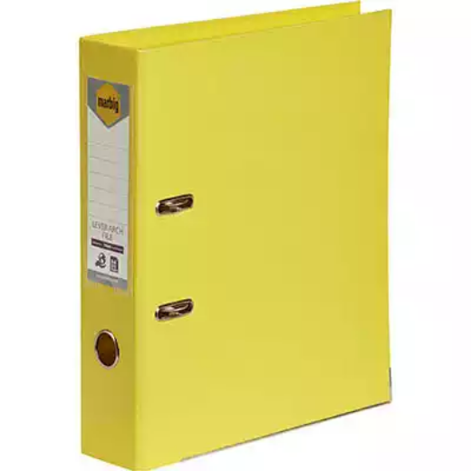 Picture of MARBIG LINEN LEVER ARCH FILE PE 75MM A4 LEMON