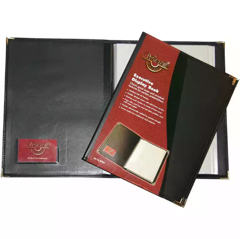 Picture of WATERVILLE EXECUTIVE DISPLAY BOOK NON-REFILLABLE 40 POCKET A4 BLACK