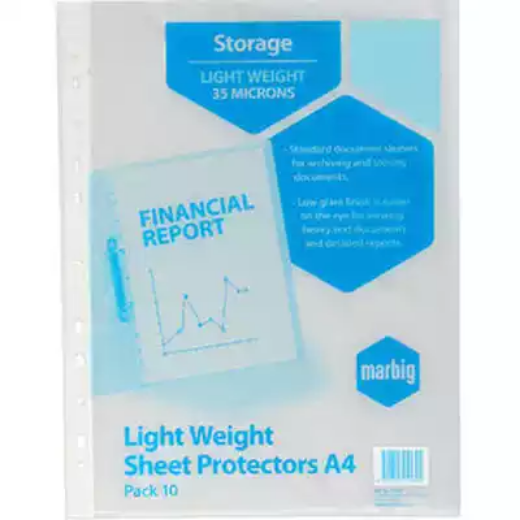 Picture of MARBIG LIGHTWEIGHT COPYSAFE SHEET PROTECTORS A4 PACK 10