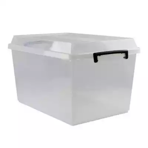 Picture of ITALPLAST STORAGE BOX WITH LID 48 LITRE CLEAR