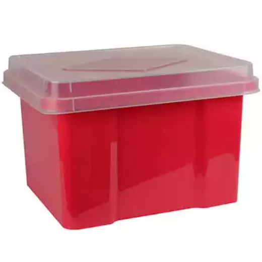 Picture of ITALPLAST FILE STORAGE BOX 32 LITRE WATERMELON/CLEAR LID