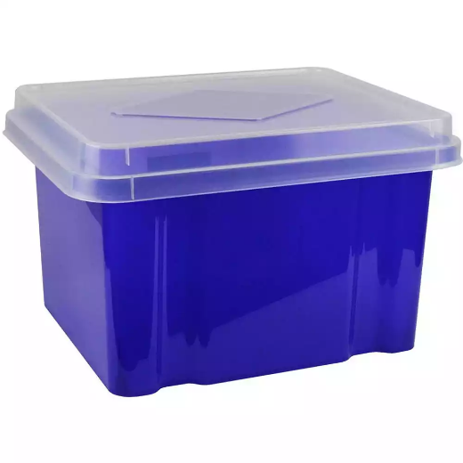 Picture of ITALPLAST FILE STORAGE BOX 32 LITRE TINTED PURPLE/CLEAR LID