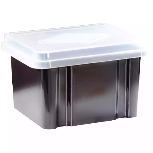 Picture of ITALPLAST GREENR RECYCLED FILE STORAGE BOX 32 LITRE BLACK/CLEAR LID