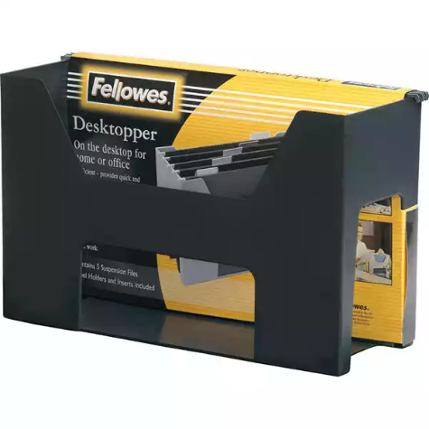 Picture of FELLOWES ACCENTS DESKTOPPER WITH FILES AND TABS BLACK