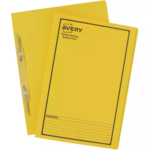 Picture of AVERY 85404 SPIRAL SPRING ACTION FILE FOOLSCAP YELLOW