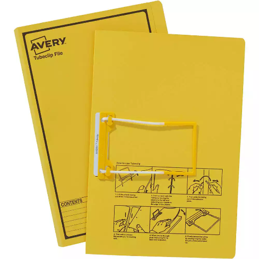 Picture of AVERY 84442 TUBECLIP FILE FOOLSCAP YELLOW