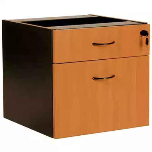 Picture of OXLEY FIXED DESK PEDESTAL 2-DRAWER LOCKABLE 450 X 476 X 470MM BEECH/IRONSTONE