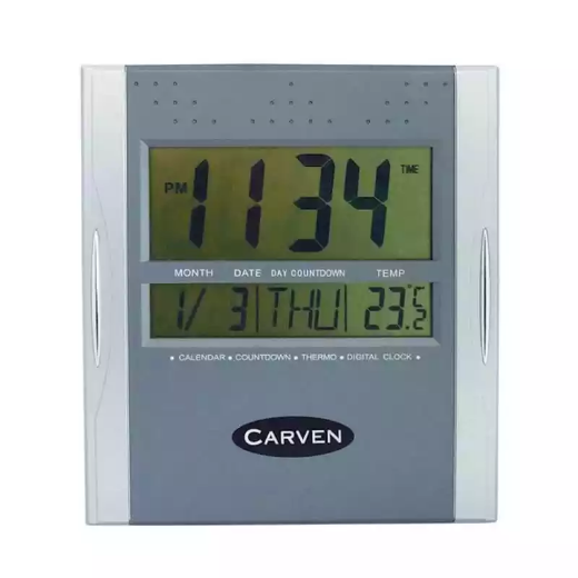 Picture of CARVEN DIGITAL CLOCK 210MM SILVER