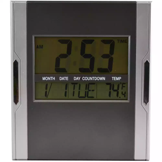 Picture of ITALPLAST DIGITAL DESK / WALL CLOCK GREY