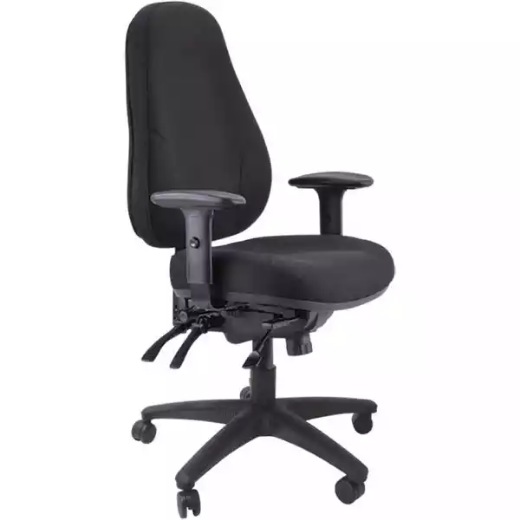 Picture of BURO PERSONA 24/7 TASK CHAIR HIGH BACK 4-LEVER ARMS JETT FABRIC BLACK