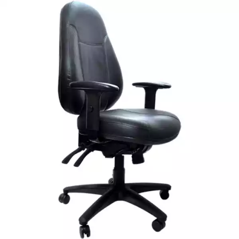 Picture of BURO PERSONA 24/7 TASK CHAIR HIGH BACK 4-LEVER ARMS LEATHER BLACK