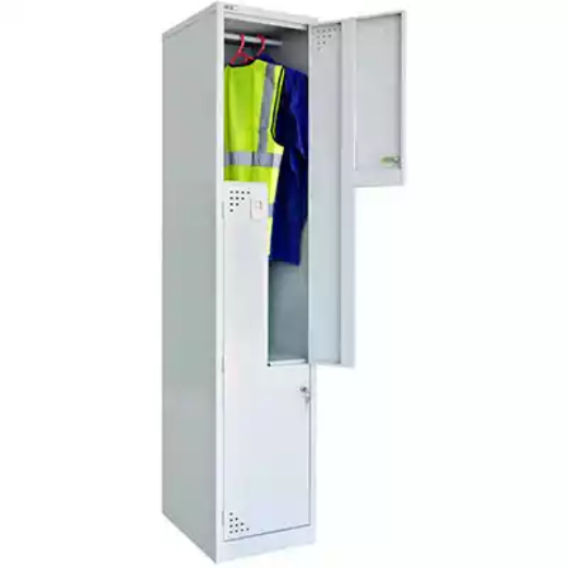 Picture of GO STEEL LOCKER 2 STEP DOOR 380 X 455 X 1830MM SILVER GREY