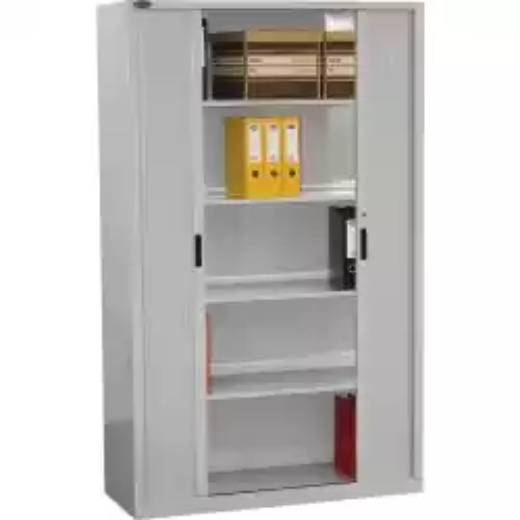 Picture of STEELCO TAMBOUR DOOR CABINET 3 SHELVES 1320H X 1200W X 463D MM SILVER GREY