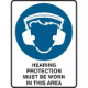 Picture of BRADY MANDATORY SIGN HEARING PROTECTION MUST BE WORN IN THIS AREA 450 X 300MM POLYPROPYLENE