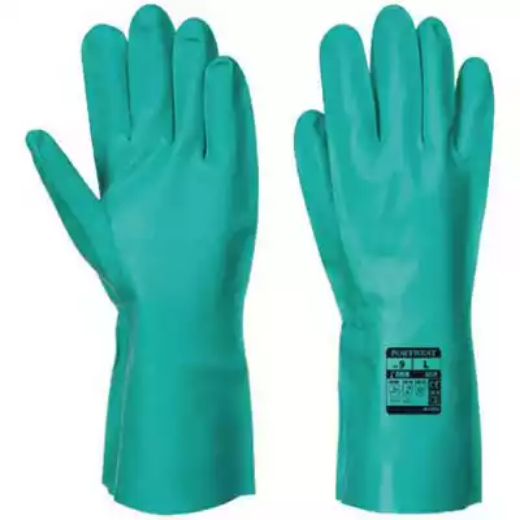 Picture of PORTWEST A810 NITROSAFE CHEMICAL GAUNTLET GREEN L