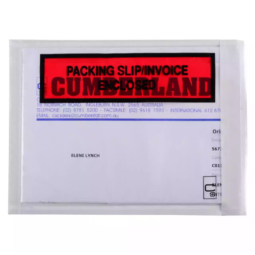 Picture of CUMBERLAND PACKAGING ENVELOPE SLIP/INVOICE ENCLOSED 155 X 115MM WHITE BOX 1000