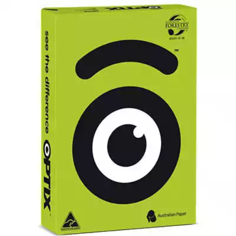 Picture of OPTIX COLOURED A4 COPY PAPER 80GSM ZETO LIME PACK 500 SHEETS