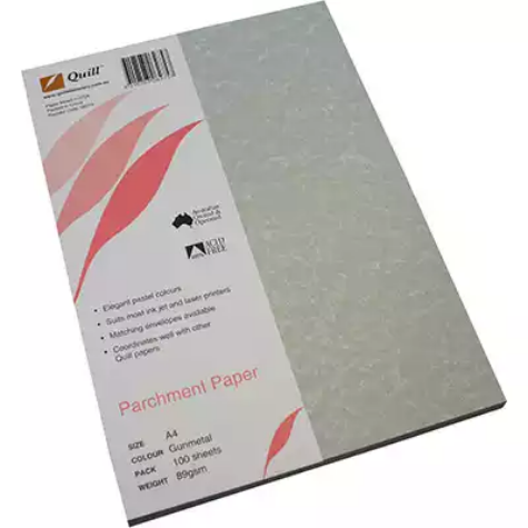 Picture of QUILL PARCHMENT PAPER 90GSM A4 GUNMETAL PACK 100