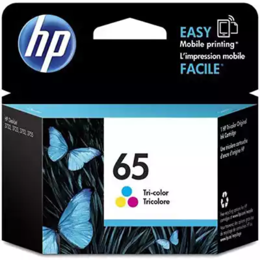 Picture of HP N9K01AA 65 INK CARTRIDGE TRI COLOUR PACK CYAN/MAGENTA/YELLOW