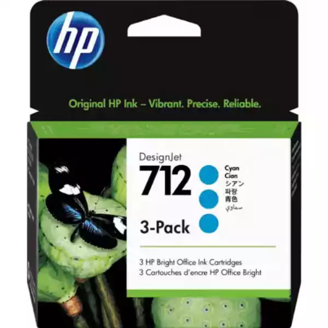 Picture of HP 3ED77A 712 INK CARTRIDGE 29ML CYAN PACK 3