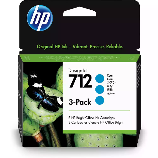 Picture of HP 3ED77A 712 INK CARTRIDGE 29ML CYAN PACK 3