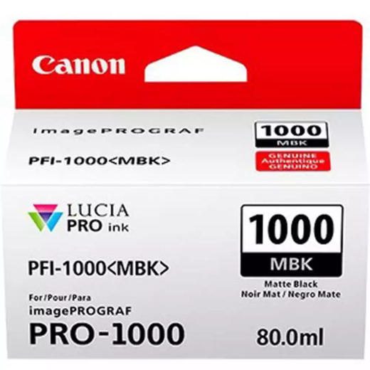 Picture of CANON PFI1000MBK INK CARTRIDGE MATT BLACK