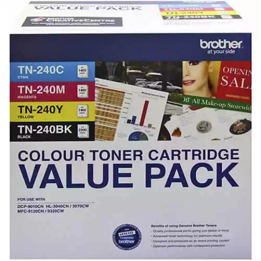 Picture of BROTHER TN240 TONER CARTRIDGE VALUE PACK BLACK/CYAN/MAGENTA/YELLOW