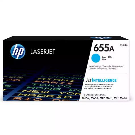 Picture of HP CF451A 655A TONER CARTRIDGE CYAN